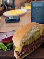 Burger and Fries with Cheese
